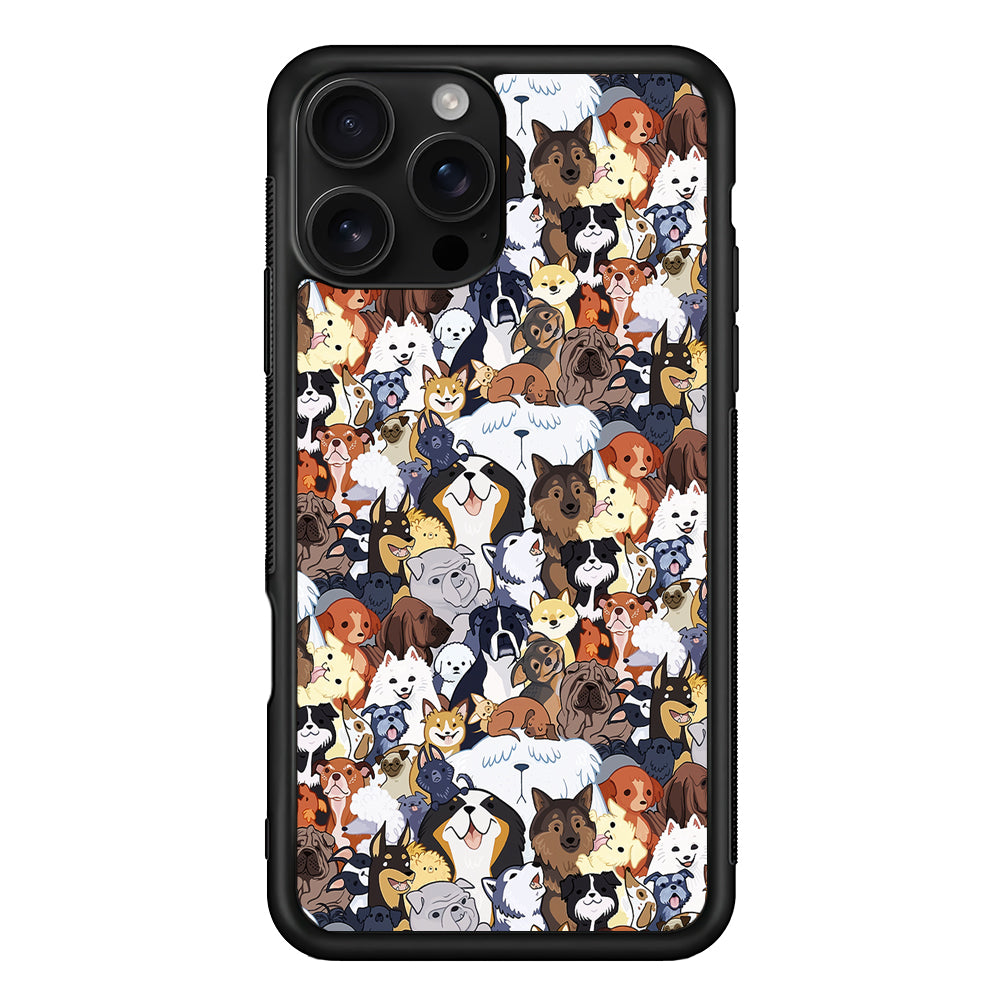 Puppy Party Pattern iPhone 16 Pro Case | Durable Protective Case for iPhone 16 Pro