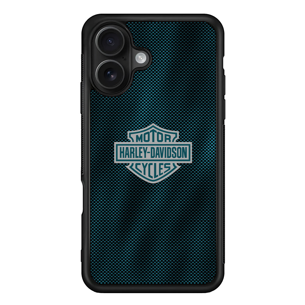 Harley Davidson Shiny Blue Steel iPhone 16 Case - Oxvistore