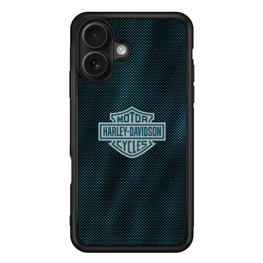Harley Davidson Shiny Blue Steel iPhone 16 Case - Oxvistore