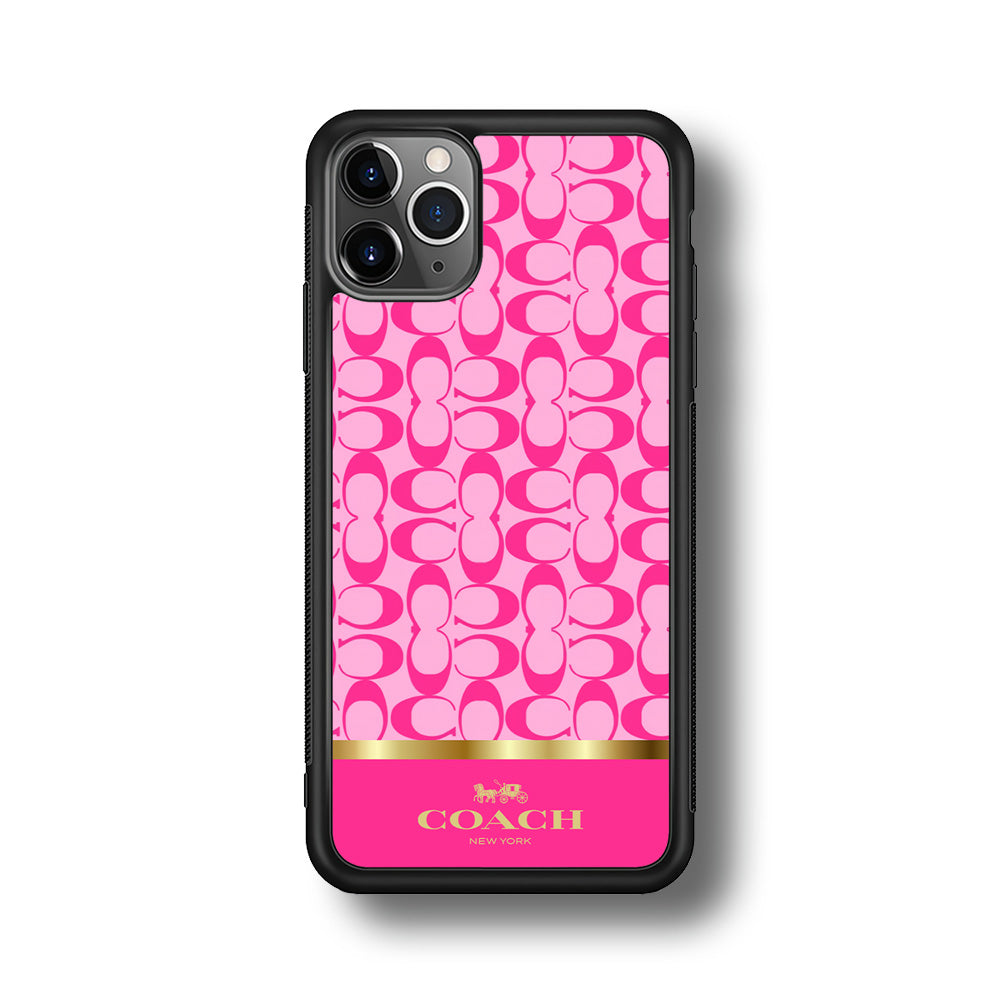 Coach Pink Pattern iPhone 11 Pro Max Case | Slim Rubber Case for iPhone 11 Pro Max
