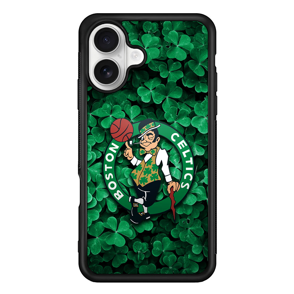 Boston Celtics Leaf iPhone 16 Plus Case | Durable Protective Rubber Cover