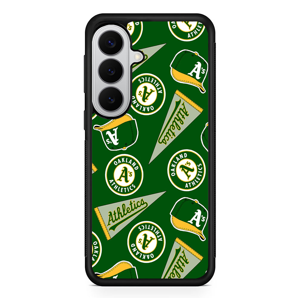 Oakland Athletics Pattern Samsung Galaxy S26 Case | Protective Rubber Cover