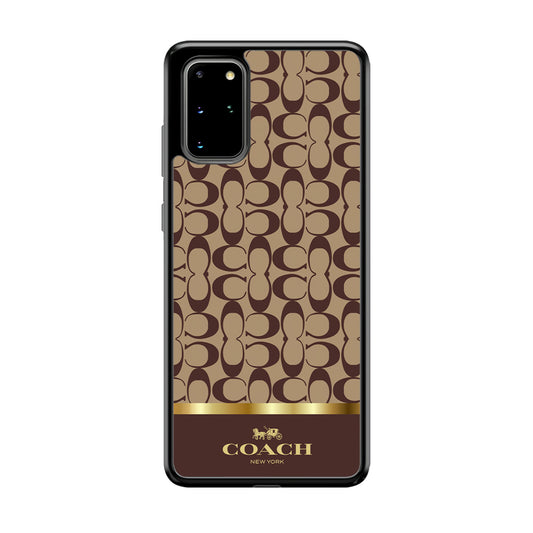 Coach Brown Gold Line Samsung Galaxy S20 Plus Case | Slim Rubber Case for Samsung Galaxy S20 Plus