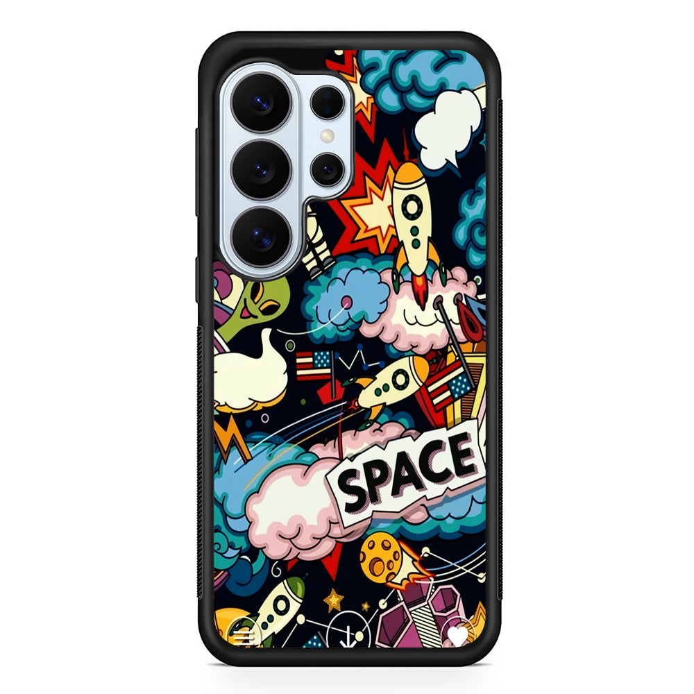 Cartoon Space Rockets Samsung Galaxy S26 Ultra Case | Protective Phone Cover