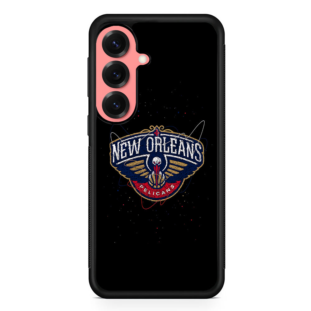 New Orleans Pelicans Abstract Samsung Galaxy S25 Case | Protective Case for Samsung Galaxy S25