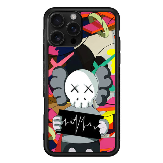 Kaws Signature to The World iPhone 16 Pro Case | Slim Rubber Case for iPhone 16 Pro