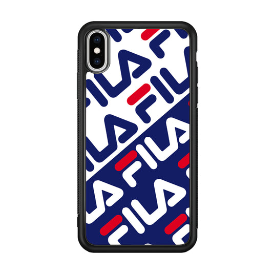 Fila Patern in Slope iPhone Xs Max Case | Slim Rubber Case for iPhone Xs Max