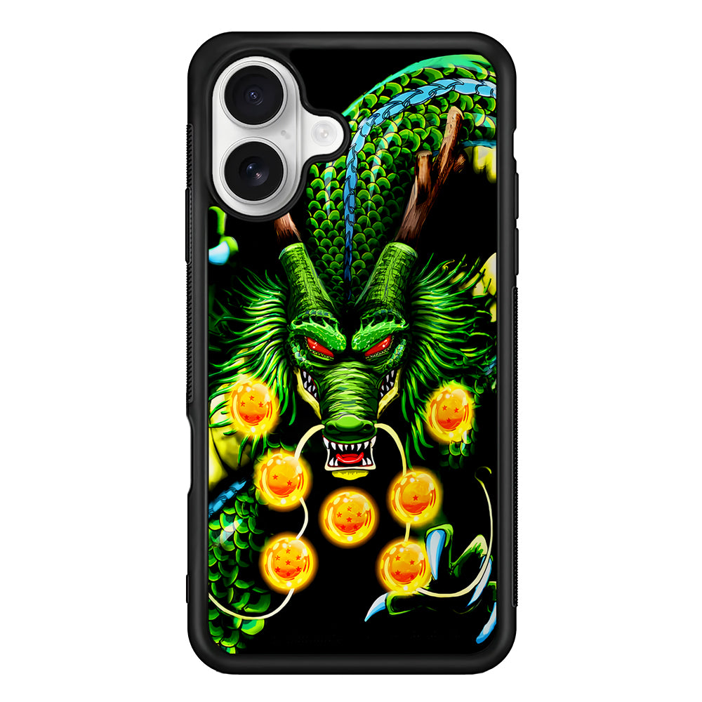 Shenron Dragon Ball Z Black iPhone 16 Plus Case | Durable Protective Rubber Cover