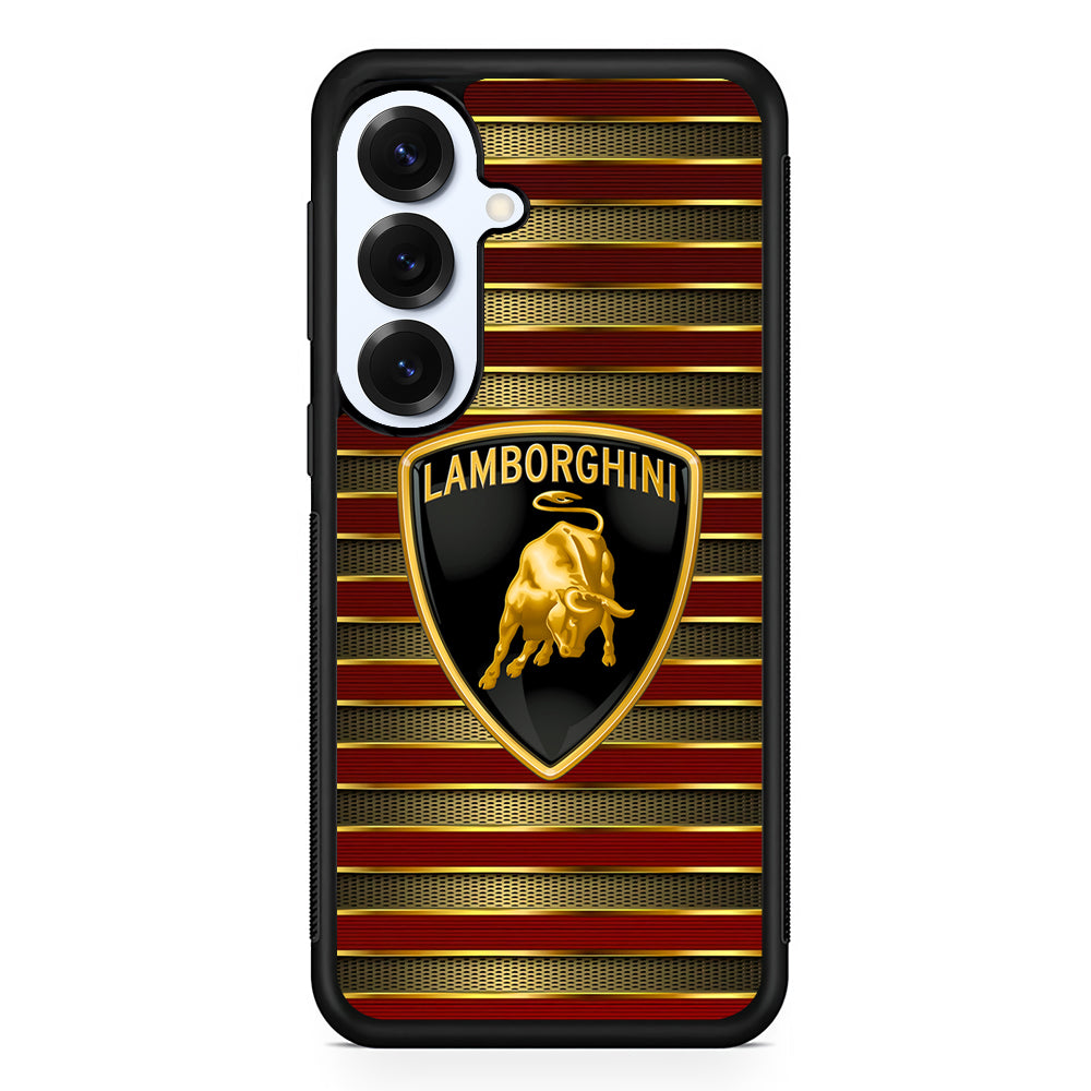 Lamborghini Red Gold Luxury Samsung Galaxy S25 Plus Case | Slim Rubber Case for Samsung Galaxy S25 Plus