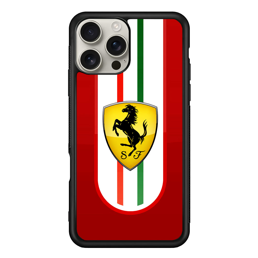 Ferrari Logo Red iPhone 16 Pro Max Case | Slim Rubber Case for iPhone 16 Pro Max