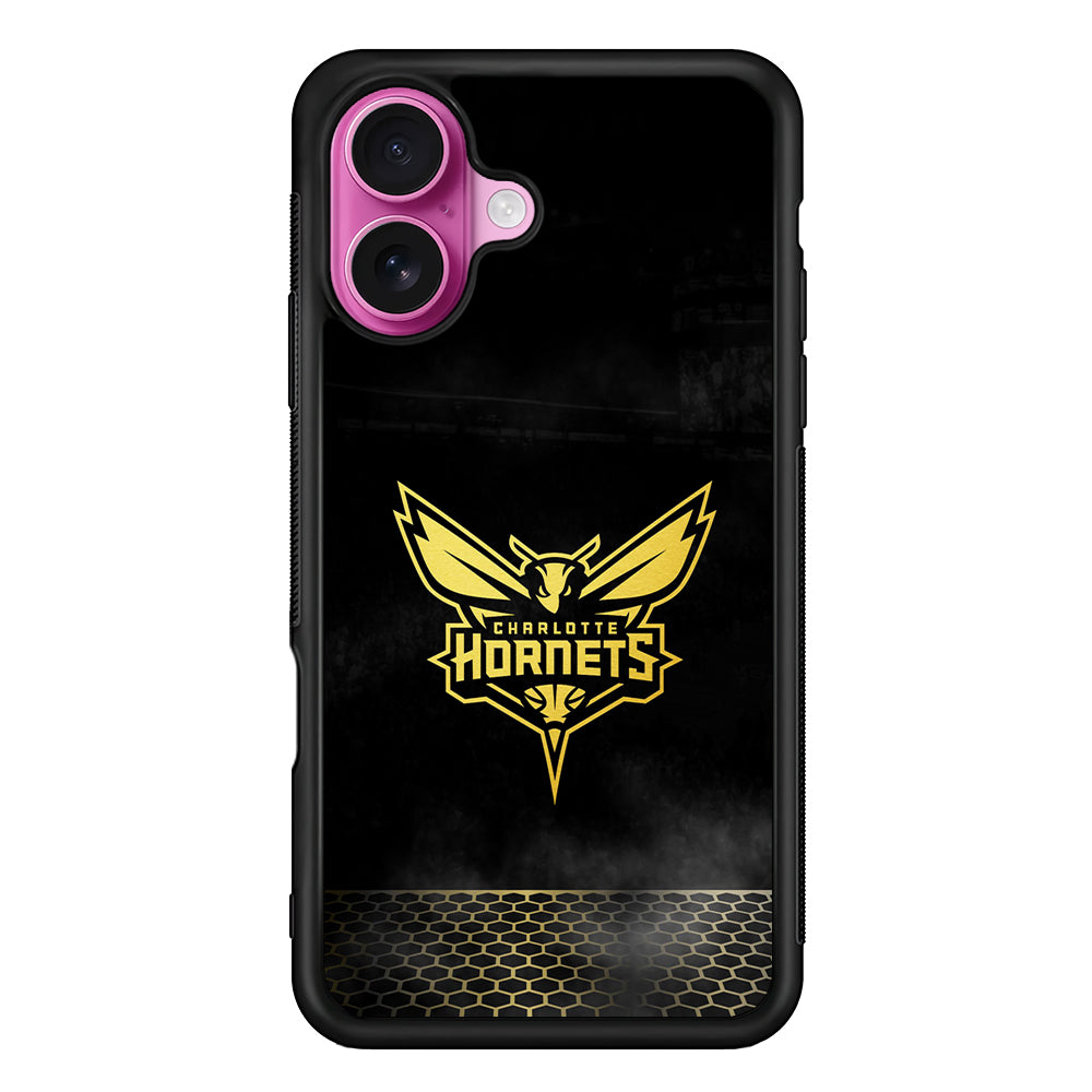 Charlotte Hornets Gold iPhone 17 Case | Slim Protective Rubber Phone Cover