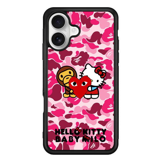 Bape Baby Milo X Hello Kitty iPhone 16 Plus Case | Slim Rubber Case for iPhone 16 Plus