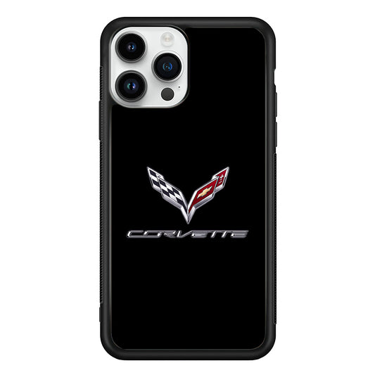 Chevrolet Corvette Logo Black iPhone 13 Pro Case | Slim Rubber Case for iPhone 13 Pro