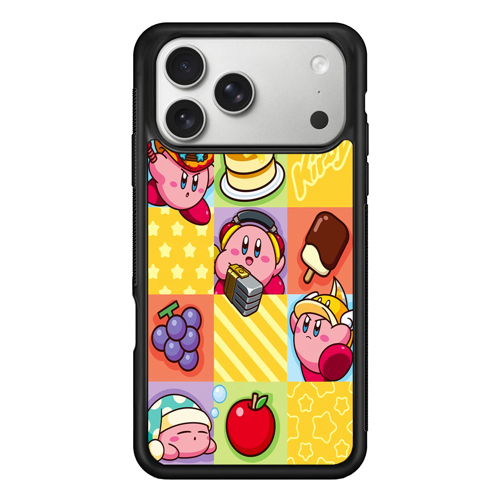 Cute Kirby Collage iPhone 17 Pro Case | Slim Rubber Case for iPhone 17 Pro