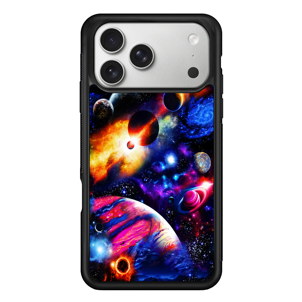 Beautiful Space Galaxy Planets iPhone 17 Pro Case | Slim Rubber Case for iPhone 17 Pro