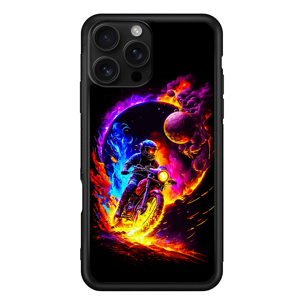 Adventure Motorcycle Space iPhone 16 Pro Case | Durable Protective Case for iPhone 16 Pro