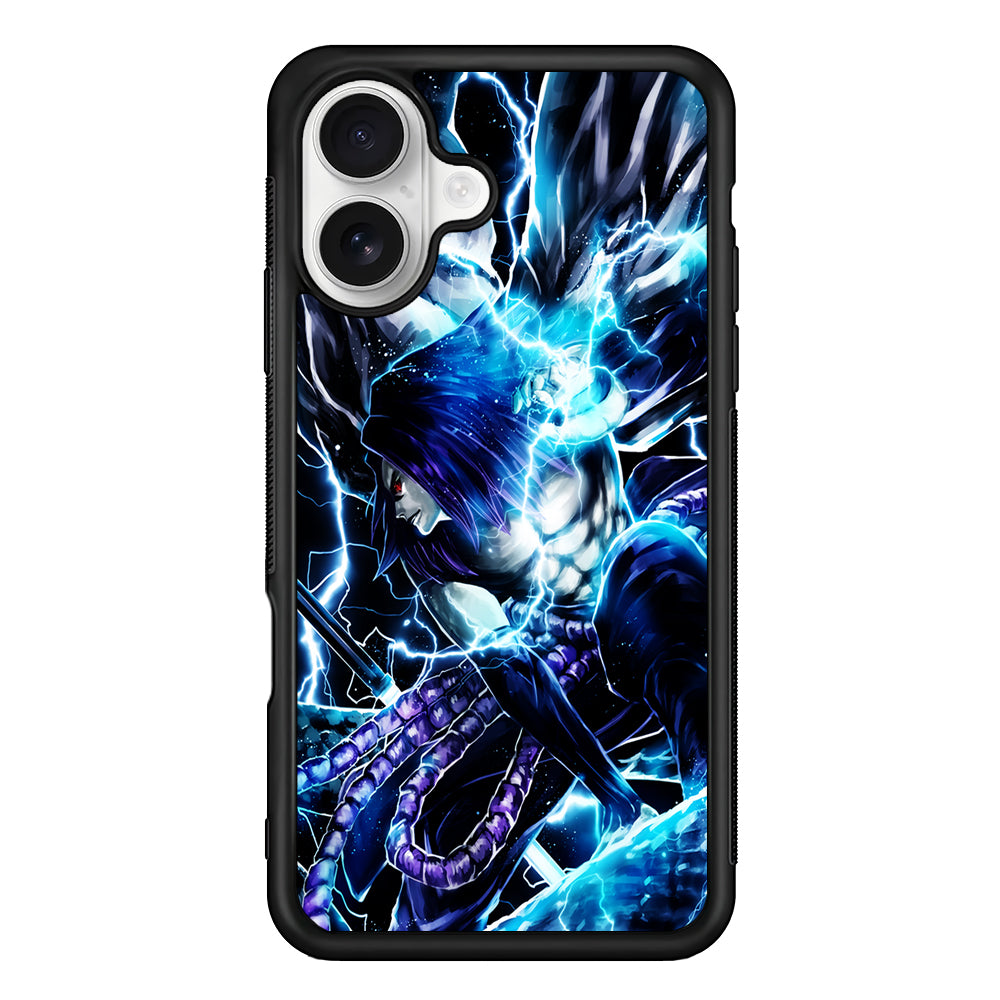 Naruto Sasuke Chidori Art iPhone 16 Plus Case | Durable Protective Rubber Cover