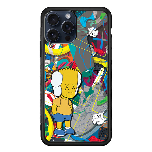 Kaws Doodle Bart Cover iPhone 15 Pro Max Case | Slim Rubber Case for iPhone 15 Pro Max