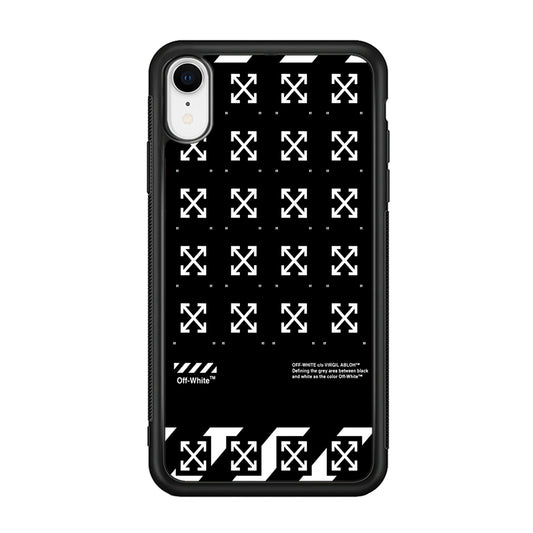 Off White Logo Black Pattern iPhone XR Case | Slim Rubber Case for iPhone XR