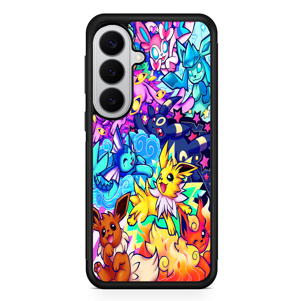 Pokemon Eevee Evolutions Art Samsung Galaxy S26 Case | Protective Rubber Cover