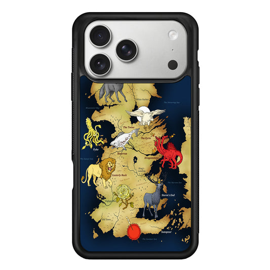 Game of Thrones Map of Westeros iPhone 17 Pro Case | Slim Rubber Case for iPhone 17 Pro
