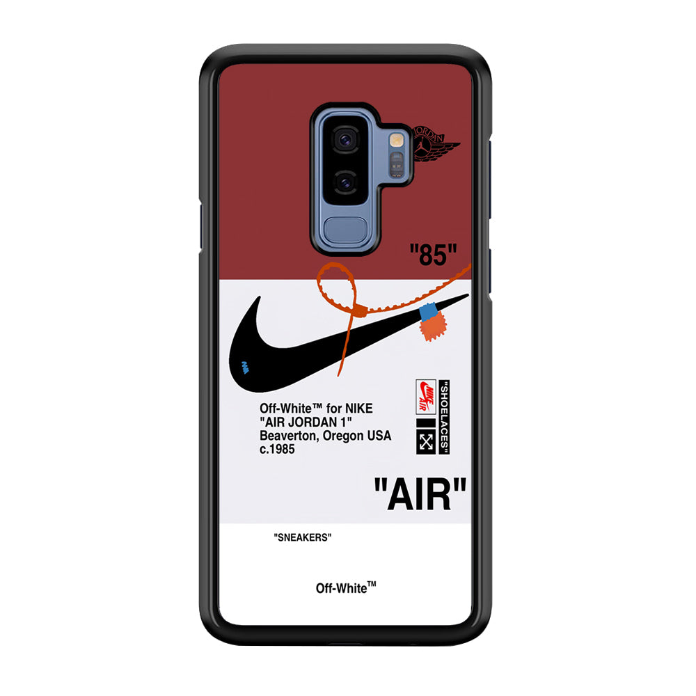 Off White x Nike Air Jordan Red Samsung Galaxy S9 Plus Case | Slim Rubber Case for Samsung Galaxy S9 Plus