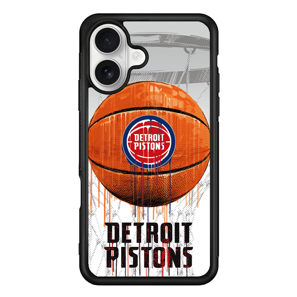 Detroit Pistons Ball iPhone 16 Plus Case | Durable Protective Rubber Cover
