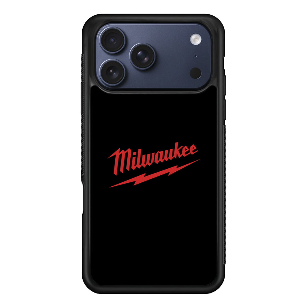 Milwaukee Tool Black Background iPhone 17 Pro Max Case | Slim Rubber Case for iPhone 17 Pro Max