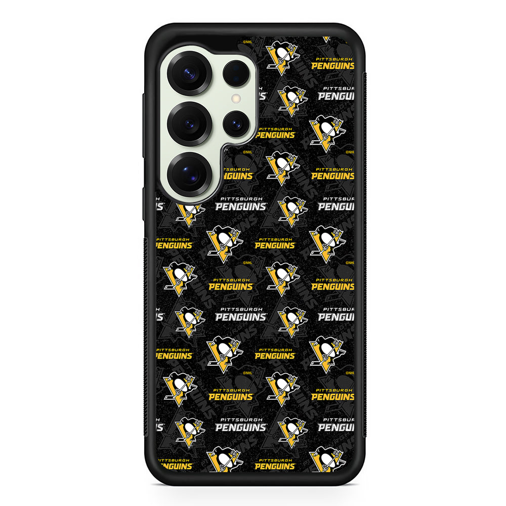 Pittsburgh Penguins Pattern Samsung Galaxy S25 Ultra Case | Durable Rubber Case for Samsung Galaxy S25 Ultra