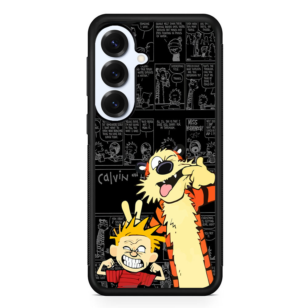 Calvin and Hobbes Comic Background Samsung Galaxy S25 Plus Case | Slim Rubber Cover for Samsung Galaxy S25 Plus