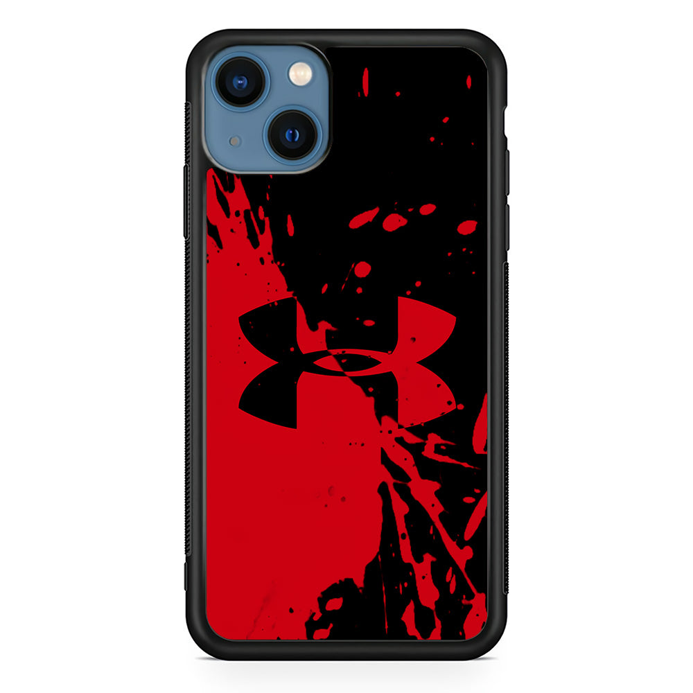 Under Armour Black Red iPhone 15 Case | Slim Rubber Case for iPhone 15
