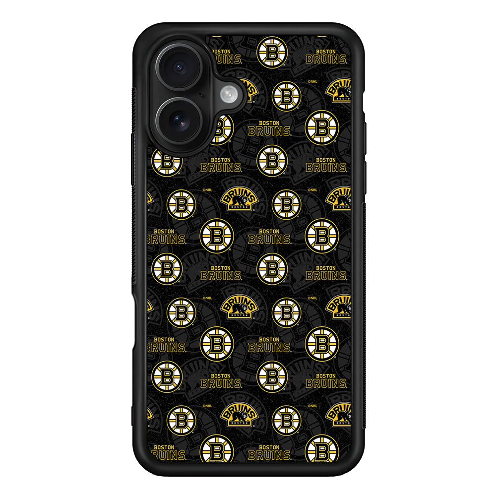 Boston Bruins Pattern iPhone 16 Case - Oxvistore