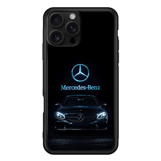 Mercedes-Benz Blue Dark Aesthetic iPhone 16 Pro Case | Slim Rubber Case for iPhone 16 Pro