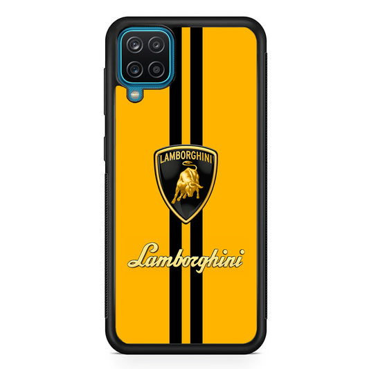 Lamborghini Logo Yellow Samsung Galaxy A12 Case | Slim Rubber Case for Samsung Galaxy A12