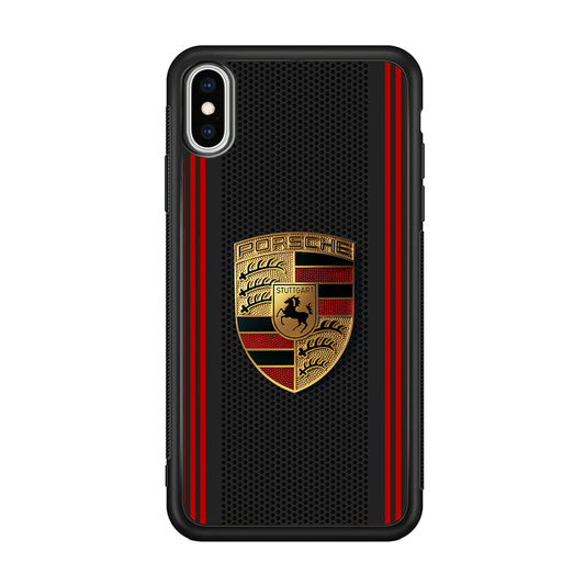 Porsche Gold Emblem iPhone Xs Max Case | Slim Rubber Case for iPhone Xs Max