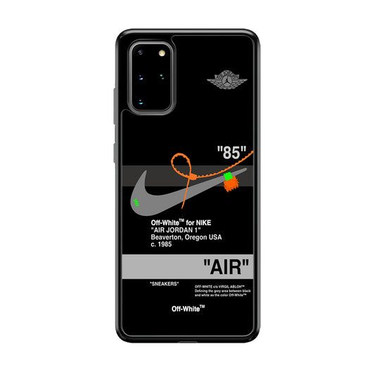 Off White x Nike Air Jordan Black Samsung Galaxy S20 Plus Case | Slim Rubber Case for Samsung Galaxy S20 Plus