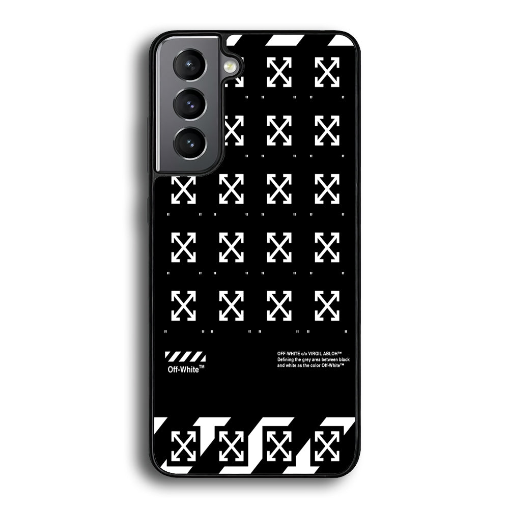 Off White Logo Black Pattern Samsung Galaxy S24 Plus Case | Slim Rubber Case for Samsung Galaxy S24 Plus