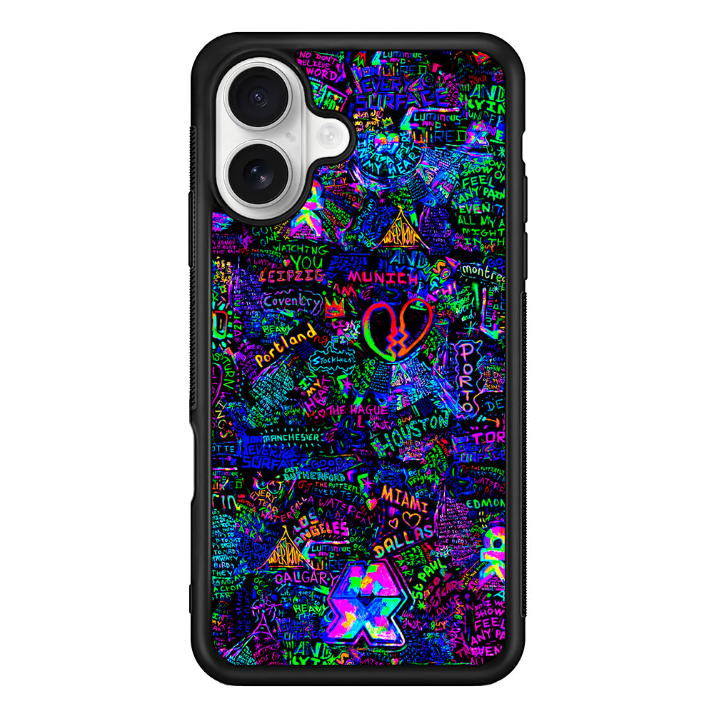 Mylo Xyloto Coldplay Graffiti iPhone 16 Plus Case | Durable Protective Rubber Cover