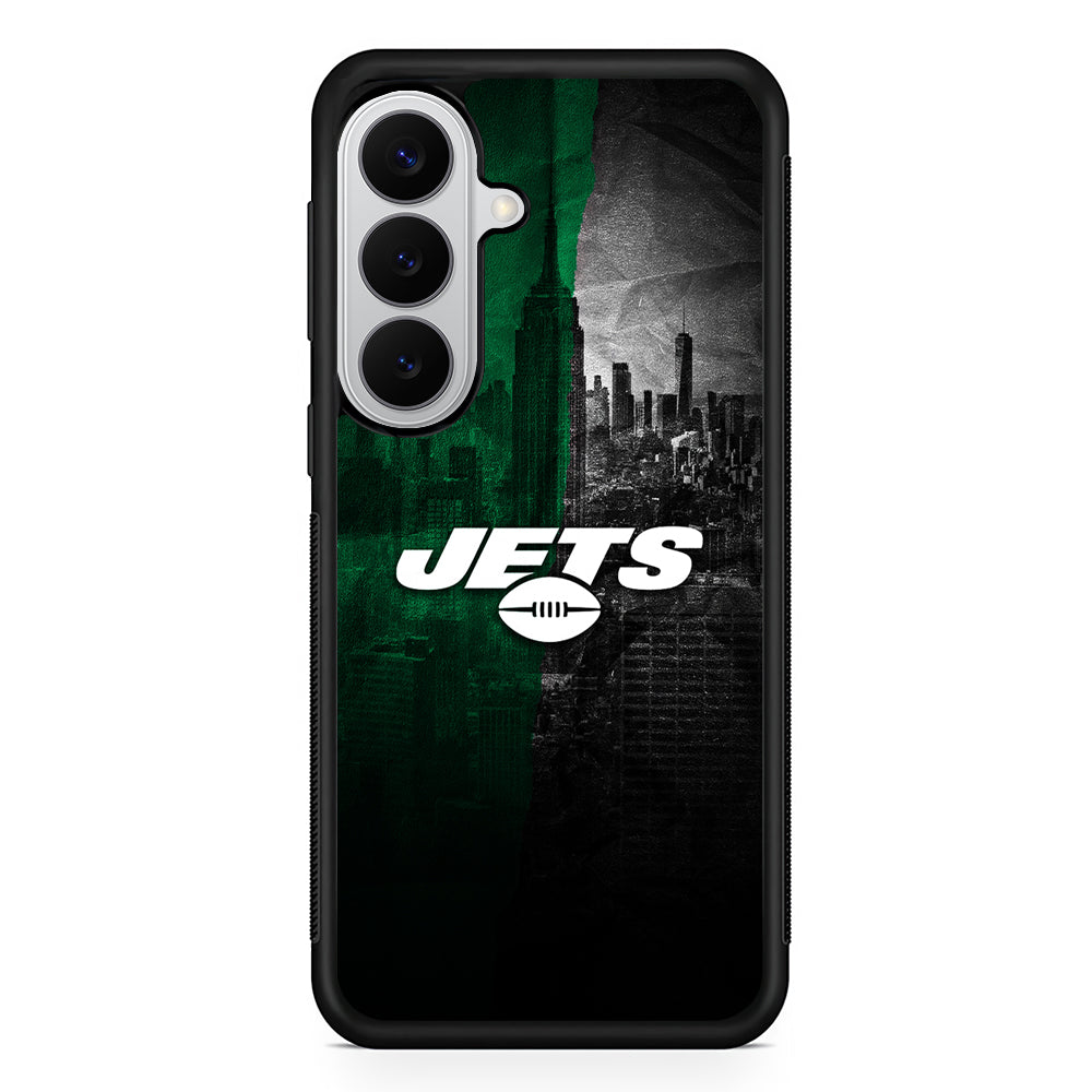 New York Jets City Background Samsung Galaxy S26 Case | Protective Rubber Cover