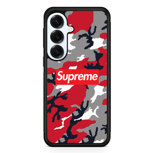 Supreme Camo Red Samsung Galaxy S25 Plus Case | Slim Rubber Case for Samsung Galaxy S25 Plus