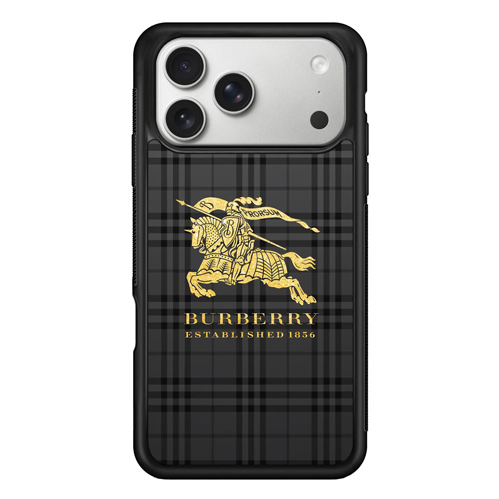 Burberry Simple Dark Grey iPhone 17 Pro Case | Slim Rubber Case for iPhone 17 Pro