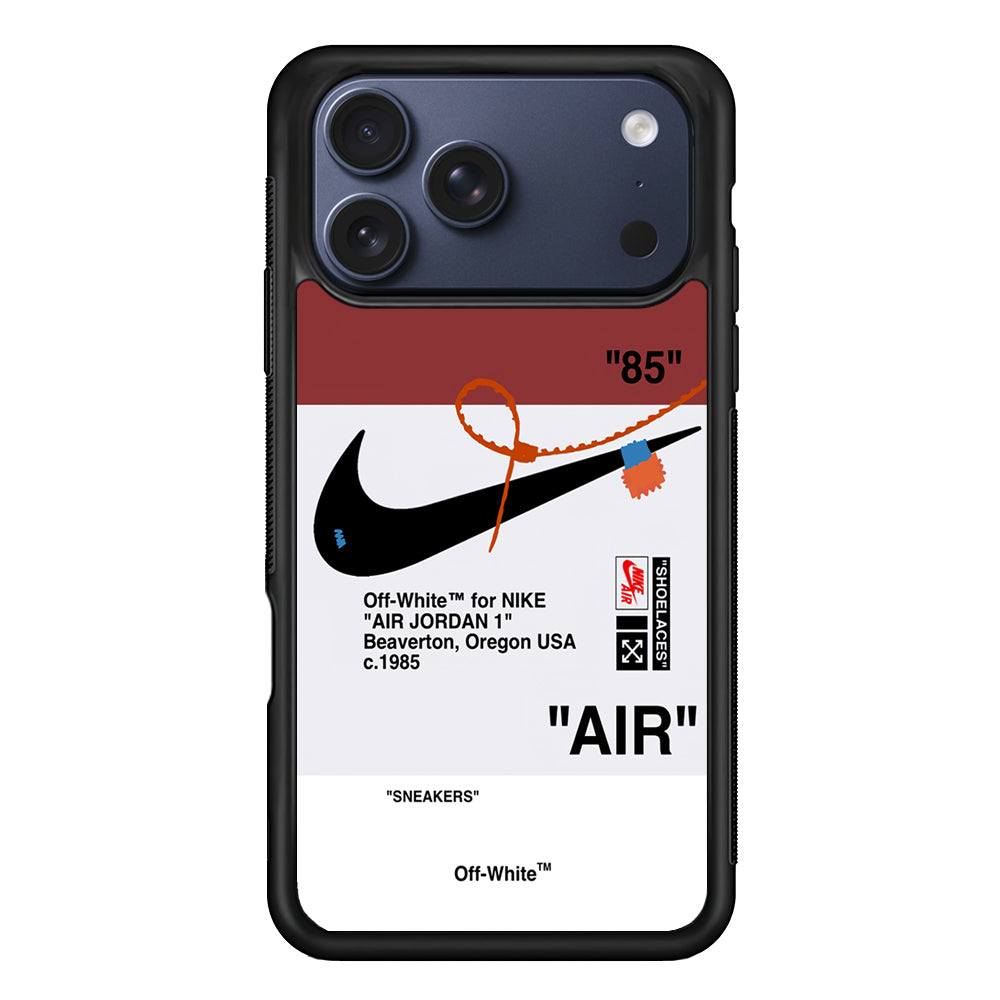 Off White x Nike Air Jordan Red iPhone 17 Pro Max Case | Slim Rubber Case for iPhone 17 Pro Max
