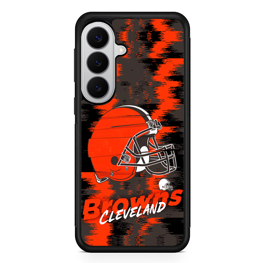 Cleveland Browns Abstract Color Samsung Galaxy S26 Case | Protective Rubber Cover