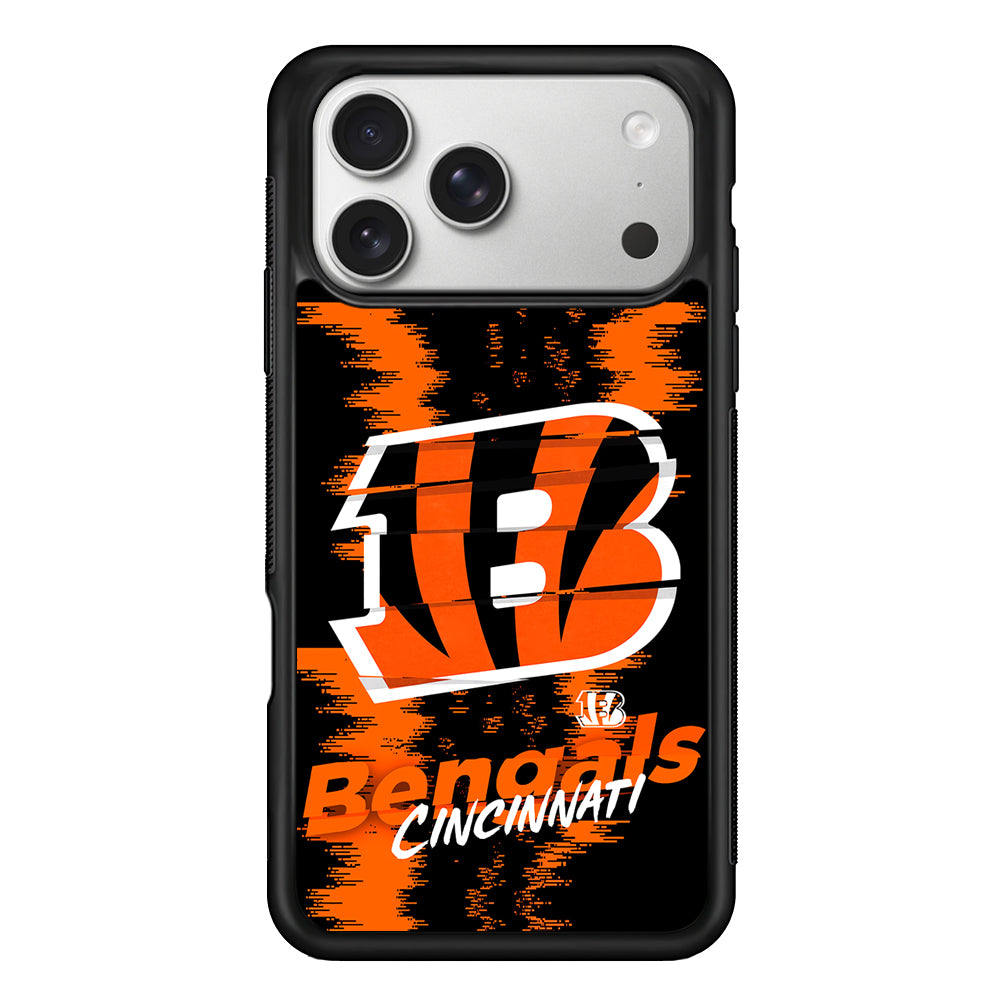 Cincinnati Bengals Abstract Color iPhone 17 Pro Case | Slim Rubber Case for iPhone 17 Pro