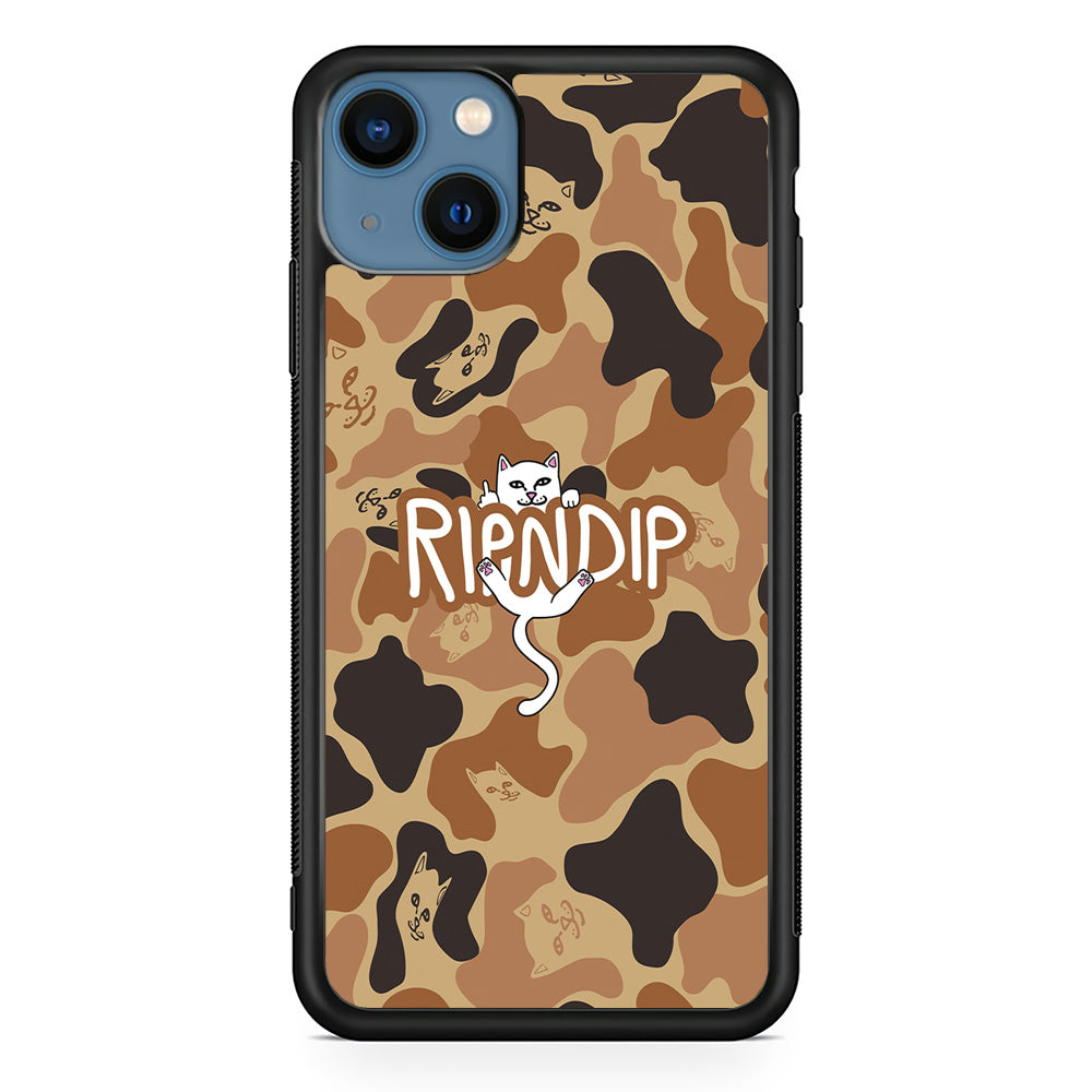 Rip N Dip Brown Camo iPhone 15 Case | Slim Rubber Case for iPhone 15