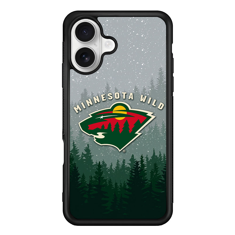 Minnesota Wild Logo iPhone 16 Plus Case | Durable Protective Rubber Cover