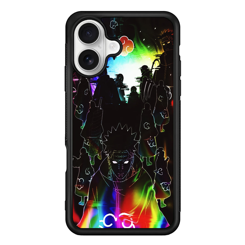 Akatsuki All Members Silhouette iPhone 16 Plus Case | Durable Protective Rubber Cover