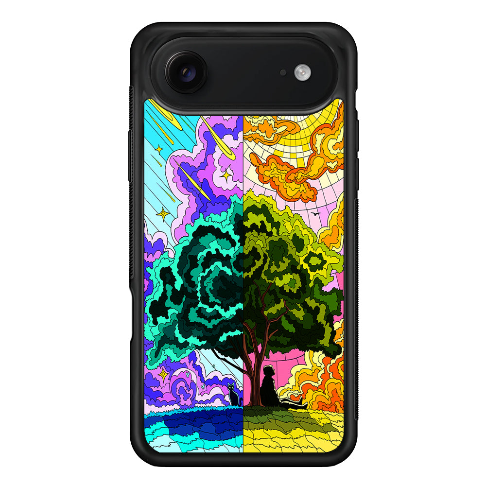 Cat and Men Under The Tree iPhone 17 Air Case | Protective Case for iPhone 17 Air