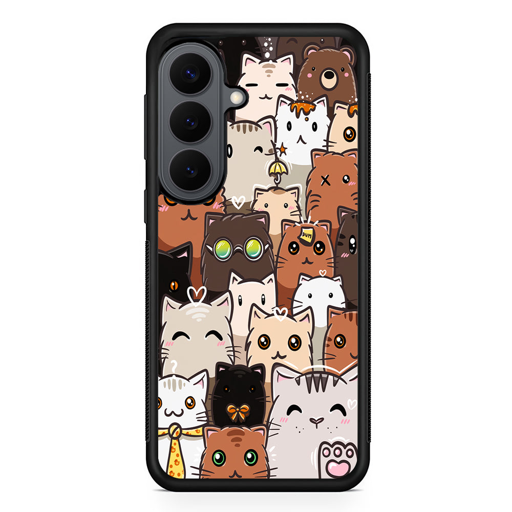 Cute Cat Pattern Kawaii Samsung Galaxy S26 Plus Case | Slim Rubber Case for Samsung Galaxy S26 Plus