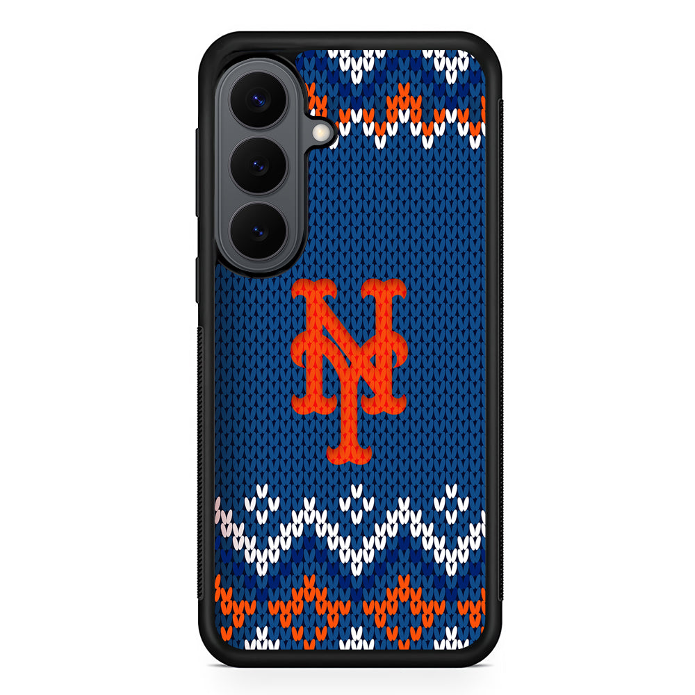 New York Mets Pattern Samsung Galaxy S26 Plus Case | Slim Rubber Case for Samsung Galaxy S26 Plus